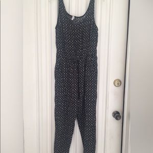 Black&White flower pattern Jumpsuit.